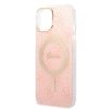 Zestaw Guess GUBPP14MH4EACSP Case+ Charger iPhone 14 Plus / 15 Plus 6.7 różowy/pink hard case 4G Print MagSafe