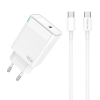 JELLICO ładowarka sieciowa C105 GaN PD 45W 1xUSB-C + kabel USB-C - USB-C Biały