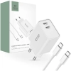 TECH-PROTECT C35W 2-PORT NETWORK CHARGER PD35W + TYPE-C CABLE WHITE