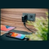 Ładowarka sieciowa Verbatim Mini GaN     100W 2xUSB-C PD/1x USB-A QC adapter UE/UK/USA czarny 30239