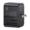 USAMS Adapter siec 1xUSB+2xUSB-C T62 65W4w1 US/AU/EU/UK czarny/black CC199TC01 (US-CC199) Univesal Travel Charger