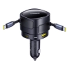 Ładowarka samochodowa Baseus Enjoyment Max 90W 2 x kabel USB-C + USB-A + USB-C - czarna