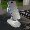 Ładowarka bezprzewodowa 3 w 1 Puro Mag Station Qi2 kompatybilna z MagSafe - biała