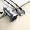 Ładowarka samochodowa Ugreen CD130 USB-A / USB-C 30W - szara