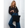 Torebka shopper bag torba damska duża czarna na ramię shopperka a4 PETERSON