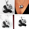 Wisiorek Panda z Diamentami i Onyksem w Złocie 18K