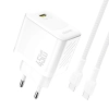 Ładowarka sieciowa Dudao A28C 45W GaN + kabel USB-C - biała