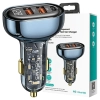 USAMS Ład. sam. 2xUSB+1xUSB-C 125WFast Charge transparent blue CC158CC02 (US-CC158)
