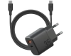 Ładowarka sieciowa Bazic Goport Velox    Kit 1xUSB-C 1xUSB-A GaN 35W z kablem plecionym czarny