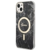Zestaw Guess GUBPP14SHMEACSK Case+ Charger iPhone 14 / 15 / 13 6,1 czarny/black hard case Marble MagSafe