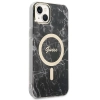 Zestaw Guess GUBPP14SHMEACSK Case+ Charger iPhone 14 / 15 / 13 6,1 czarny/black hard case Marble MagSafe