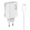 Ładowarka sieciowa Xiaomi BHR9465EU 67W 6.2A USB-A z kablem USB-C - biała