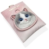 Nimmy Zestaw 3w1 torebka na telefon +    portfel + etui na lokalizator różowy/pink Big Eyed Pet 2.0 Cat