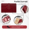 Portfel damski skórzany czerwony duży na ramię elegancki