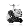Wisiorek Panda z Diamentami i Onyksem w Złocie 18K