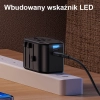 USAMS Adapter siec. 2xUSB T55 12W4w1 US/AU/EU/UK czarny/black CC173TC01 (US-CC173) Univesal Travel Charger