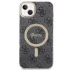 Zestaw Guess GUBPP14SH4EACSK Case+ Charger iPhone 14 / 15 / 13 6,1 czarny/black hard case 4G Print MagSafe