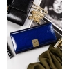 Portfel damski skórzany niebieski do codziennego noszenia