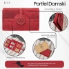 Portfel damski skórzany czerwony vintage na ramię elegancki