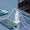 Wozinsky ładowarka GaN 65W z portami USB 2xUSB-C z kabelm C-C 65W - biała
