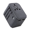 UNIQ Ład. siec. Voyage World Adapter 33W+ 2xUSB + PD 18W + QC 3.0 szary/charcoal grey (LITHOS Collective)