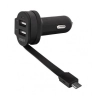 Xqisit ład. sam. 6A Dual USB+microUSBcar charger czarny/black 20425