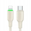 MCDODO ŁADOWARKA KABEL USB-C LIGHTNING SZYBKIEGO ŁADOWANIA DO IPHONE 1M LED BEŻOWY