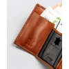 Portfel skórzany męski cienki mały slim wallet skóra naturalna zatrzask
