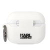 Karl Lagerfeld KLAPRUNIKH AirPods Procover biały/white Silicone Karl Head 3D