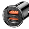 Ładowarka samochodowa Baseus Circular 2xUSB QC3.0 5A 30W (czarna)