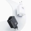 USAMS Ład. siec. 1xUSB-C ze zwijanymkablem USB-C Retractable PD+QC 20W Gan Fast Charging biały/white YC Series CC233TC02 (US-CC233)