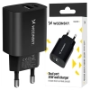 Ładowarka sieciowa Wozinsky WGWCB USB-A USB-C 20W - czarna