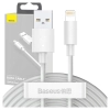 Kabel USB do Lightning Baseus Simple Wisdom, 2.4A, 1.5m (biały) 2szt.