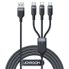 Kabel Joyroom S-A18 3w1 3,5A USB-A - Lightning+USB-C+MicroUSB 1,2m - czarny