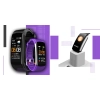 Smartwatch GIEWONT czarno fioletowy z 2 wymiennymi paskami