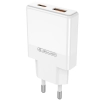 JELLICO ładowarka sieciowa EU57 PD 20W 1xUSB-C + 1xUSB QC3.0 + kabel USB-C - USB-C Biały