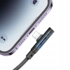MCDODO KABEL KĄTOWY USB LIGHTNING PŁASKI 36W DO IPHONE 12 13 14 CZARNY 2M