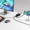 Ładowarka sieciowa GaN5 Baseus CCGP110201 HUB HDMI 2x USB-C / USB-A / HDMI 4K 30Hz 1,5m - czarna + kabel USB-C - USB-C 100W 1m