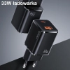 USAMS Ład. siec. 1xUSB-C+1xUSB T43 33WPD3.0 +QC3.0  + kabel U63 USB-C na lightning czarny/black USKTZ01