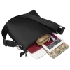 Torebka damska listonoszka na ramię crossbody szeroki pasek czarna Peterson