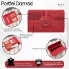Portfel damski skórzany czerwony vintage na ramię elegancki
