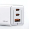 USAMS Ład. siec. 2xUSB-C+1xUSB 65W(only head) GaN PD3.0 +QC3.0 Fast Charging czarny/black Sandru Series CC180TC01 (US-CC180)