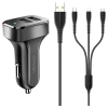 USAMS Ład. sam. 2xUSB C13 2,1A 3w1(microUSB/USB-C/lightning) czarny/black NTU35YTSC13TZ