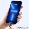USAMS Kabel pleciony U78 USB-C naLightning LED 1.2m 20W PD Fast Charge biały/white SJ545USB02 (US-SJ545)