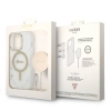 Zestaw Guess GUBPP14LHMEACSH Case+ Charger iPhone 14 Pro 6,1 biały/white hard case Marble MagSafe
