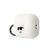 Karl Lagerfeld KLAP2RUNCHH AirPods Pro 2 (2022/2023) cover biały/white Silicone Choupette Head 3D
