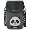 Nimmy Zestaw 3w1 torebka na telefon +    portfel + etui na lokalizator czarny/black Big Eyed Pet 2.0 Panda