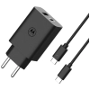 Ładowarka sieciowa Motorola TurboPower   50W Dual USB-C/USB-A z kablem USB-C 1m czarny