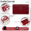 Portfel damski skórzany czerwony duży na ramię elegancki