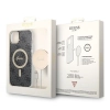 Zestaw Guess GUBPP14SH4EACSK Case+ Charger iPhone 14 / 15 / 13 6,1 czarny/black hard case 4G Print MagSafe